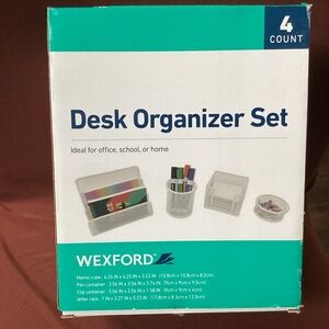 Wexford Desk Organizer Set 4 Count New In Box White